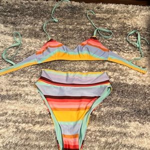 Aerie bikini; high waisted; colorful